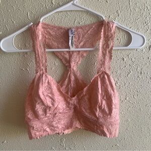 Free People Pink Lace Racerback Bralette